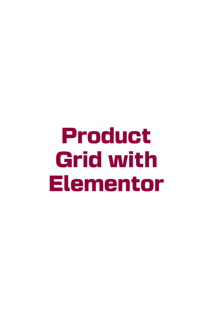 Product Grid with Elementor