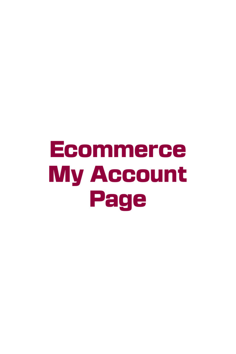 Ecommerce My Account Page