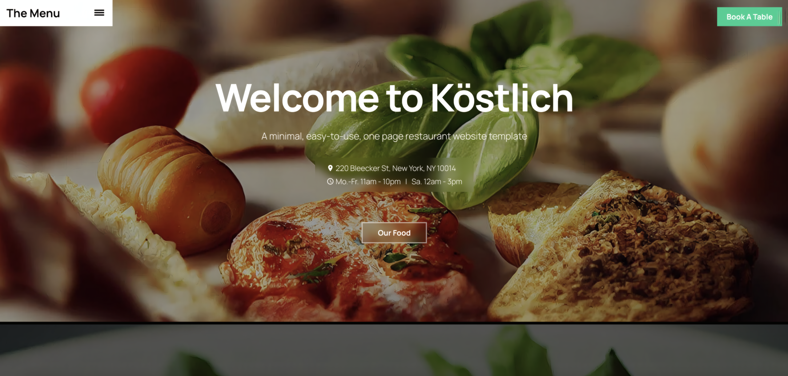 web designing for restaurants