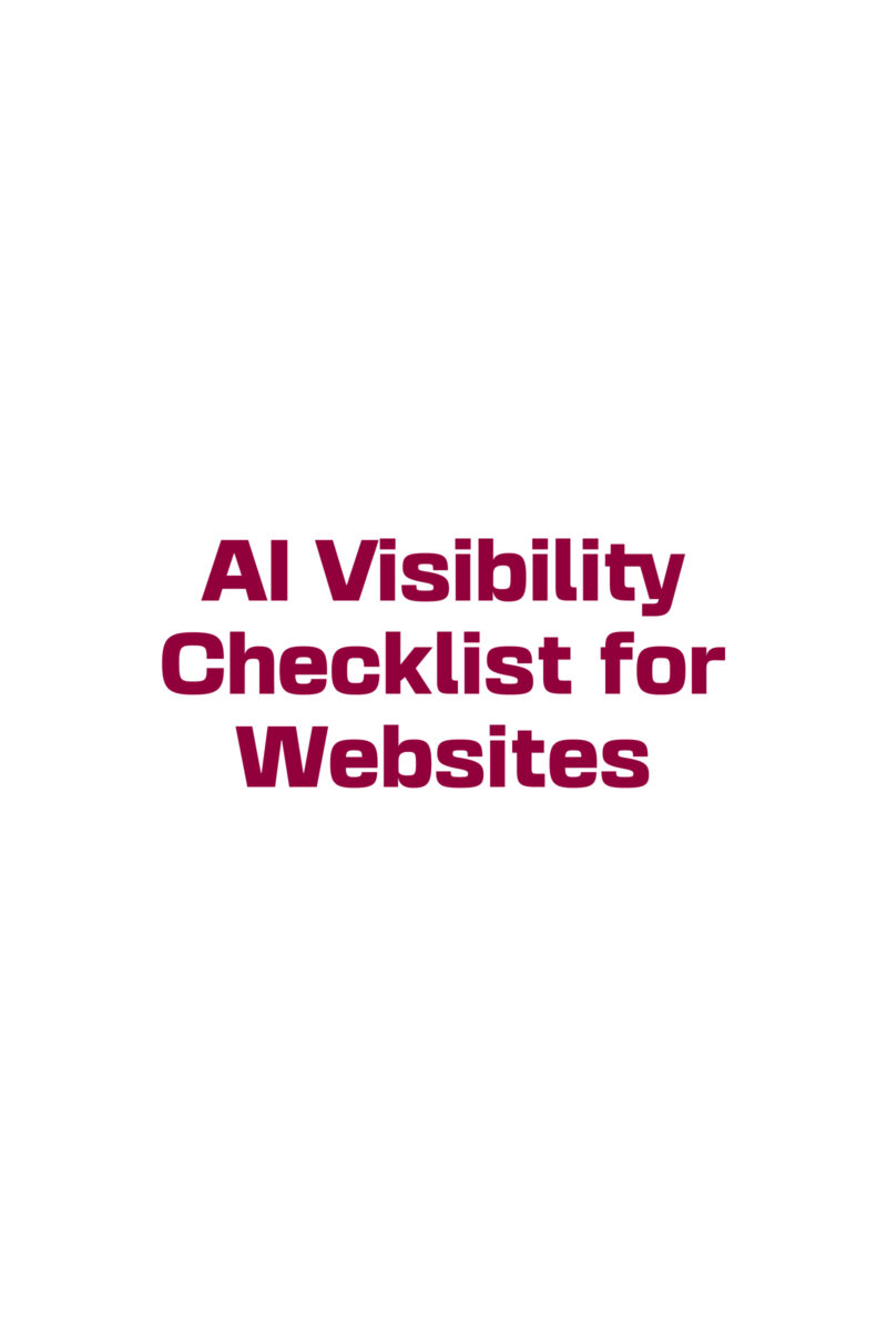AI Visibility Checklist for Websites