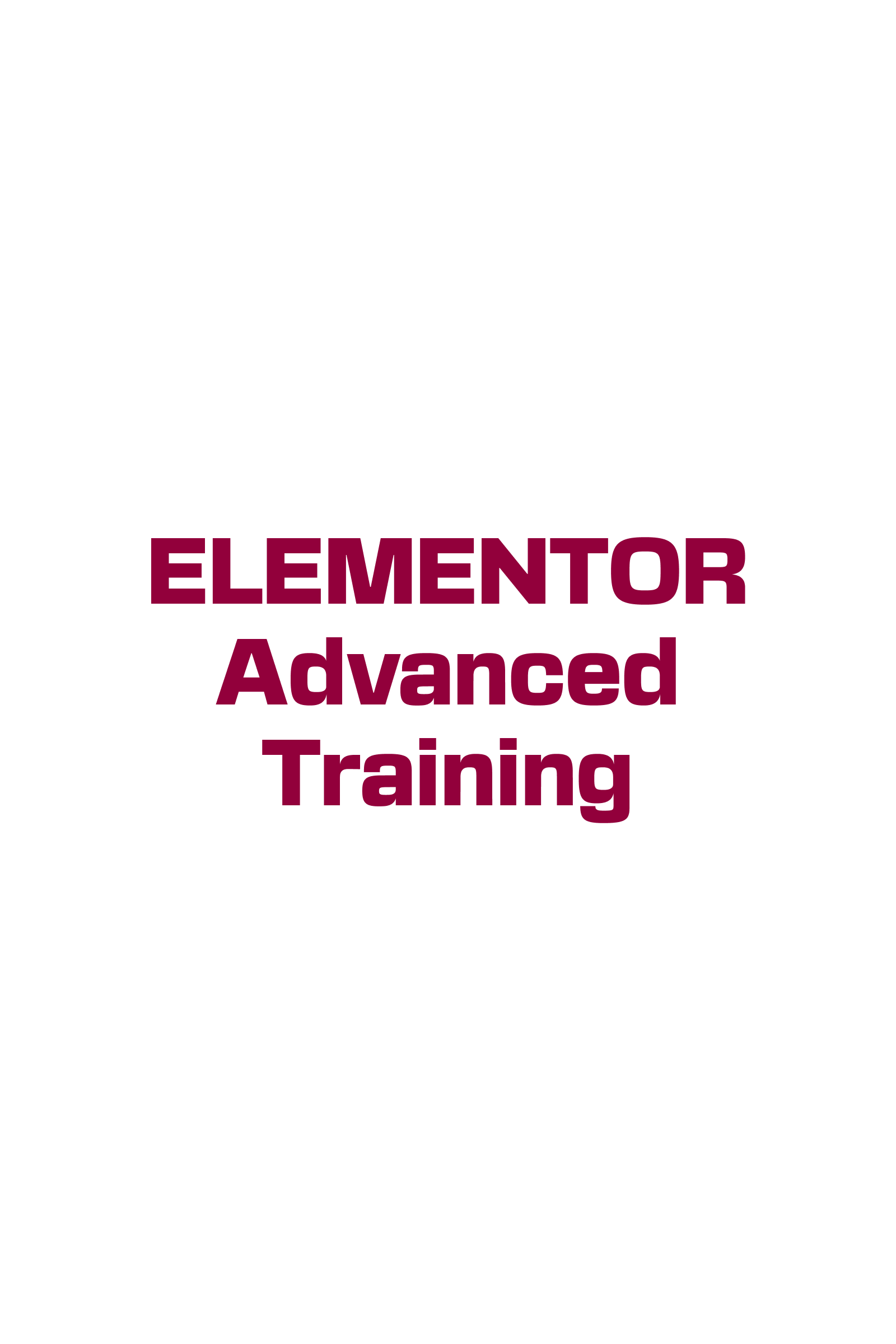 Elementor Advanced Training